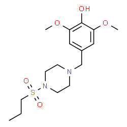 ChemSpider 2D Image | 2,6-Dimethoxy-4-{[4-(propylsulfonyl)-1-piperazinyl]methyl}phenol | C16H26N2O5S