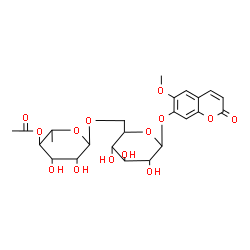 ChemSpider 2D Image | 6-Methoxy-2-oxo-2H-chromen-7-yl 6-O-(4-O-acetyl-6-deoxyhexopyranosyl)hexopyranoside | C24H30O14