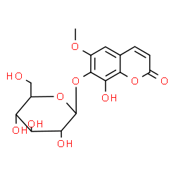 ChemSpider 2D Image | 8-Hydroxy-6-methoxy-2-oxo-2H-chromen-7-yl hexopyranoside | C16H18O10