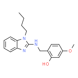 ChemSpider 2D Image | 2-{[(1-Butyl-1H-benzimidazol-2-yl)amino]methyl}-5-methoxyphenol | C19H23N3O2