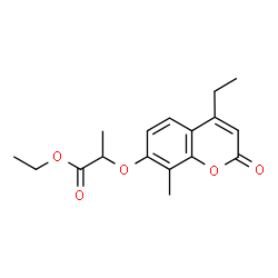 ChemSpider 2D Image | Ethyl 2-[(4-ethyl-8-methyl-2-oxo-2H-chromen-7-yl)oxy]propanoate | C17H20O5