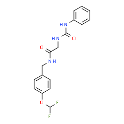 ChemSpider 2D Image | N-[4-(Difluoromethoxy)benzyl]-N~2~-(phenylcarbamoyl)glycinamide | C17H17F2N3O3