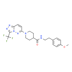ChemSpider 2D Image | N-[2-(4-Methoxyphenyl)ethyl]-1-[3-(trifluoromethyl)[1,2,4]triazolo[4,3-b]pyridazin-6-yl]-4-piperidinecarboxamide | C21H23F3N6O2