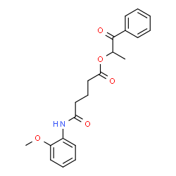 ChemSpider 2D Image | 1-methyl-2-oxo-2-phenylethyl 5-(2-methoxyanilino)-5-oxopentanoate | C21H23NO5