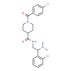 ChemSpider 2D Image | 1-(4-Chlorobenzoyl)-N-[2-(2-chlorophenyl)-2-(dimethylamino)ethyl]-4-piperidinecarboxamide | C23H27Cl2N3O2