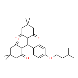 ChemSpider 2D Image | 2,2'-{[4-(3-Methylbutoxy)phenyl]methylene}bis(5,5-dimethyl-1,3-cyclohexanedione) | C28H38O5