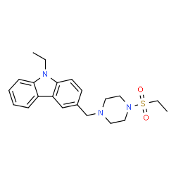 ChemSpider 2D Image | 3-(4-Ethanesulfonyl-piperazin-1-ylmethyl)-9-ethyl-9H-carbazole | C21H27N3O2S