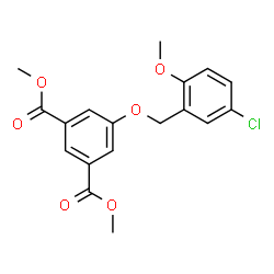 ChemSpider 2D Image | Dimethyl 5-[(5-chloro-2-methoxybenzyl)oxy]isophthalate | C18H17ClO6