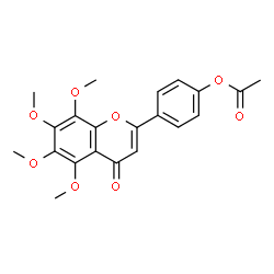 ChemSpider 2D Image | 4-(5,6,7,8-Tetramethoxy-4-oxo-4H-chromen-2-yl)phenyl acetate | C21H20O8