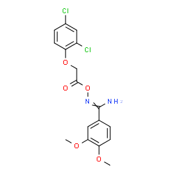 ChemSpider 2D Image | N'-[2-(2,4-Dichlorophenoxy)acetoxy]-3,4-dimethoxybenzenecarboximidamide | C17H16Cl2N2O5