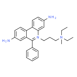 ChemSpider 2D Image | 5-[3-[diethyl(methyl)-$l^{5}-azanyl]propyl]-6-phenyl-phenanthridine-3,8-diamine | C27H34N4