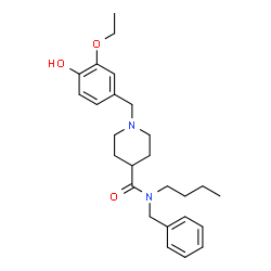 ChemSpider 2D Image | N-Benzyl-N-butyl-1-(3-ethoxy-4-hydroxybenzyl)-4-piperidinecarboxamide | C26H36N2O3