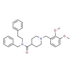 ChemSpider 2D Image | N-Benzyl-1-(2,3-dimethoxybenzyl)-N-(2-phenylethyl)-4-piperidinecarboxamide | C30H36N2O3