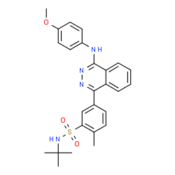 ChemSpider 2D Image | N-tert-butyl-5-{4-[(4-methoxyphenyl)amino]phthalazin-1-yl}-2-methylbenzenesulfonamide | C26H28N4O3S