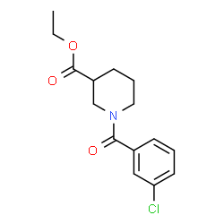 ChemSpider 2D Image | Ethyl 1-(3-chlorobenzoyl)-3-piperidinecarboxylate | C15H18ClNO3