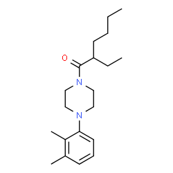 ChemSpider 2D Image | 1-[4-(2,3-Dimethylphenyl)-1-piperazinyl]-2-ethyl-1-hexanone | C20H32N2O