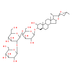 ChemSpider 2D Image | (2alpha,5alpha,8xi,9xi,10xi,13xi,14xi,16xi,17xi)-2-Hydroxyspirostan-3-yl hexopyranosyl-(1->2)hexopyranosyl-(1->4)hexopyranoside | C45H74O19