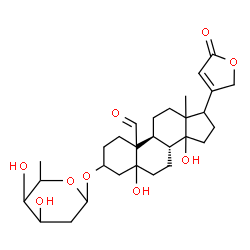 ChemSpider 2D Image | (10xi,13xi,14xi,17xi)-3-[(2,6-Dideoxyhexopyranosyl)oxy]-5,14-dihydroxy-19-oxocard-20(22)-enolide | C29H42O9