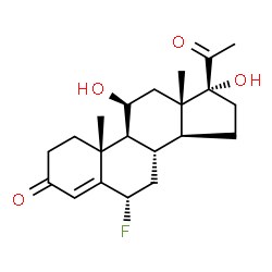 ChemSpider 2D Image | 6?-fluoro-11?,17-dihydroxyprogesterone | C21H29FO4