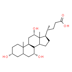 ChemSpider 2D Image | (3alpha,7alpha,8xi,10xi,12alpha,13xi,14xi)-3,7,12-Trihydroxycholan-24-oic acid | C24H40O5
