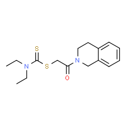 ChemSpider 2D Image | 2-(3,4-Dihydro-2(1H)-isoquinolinyl)-2-oxoethyl diethylcarbamodithioate | C16H22N2OS2