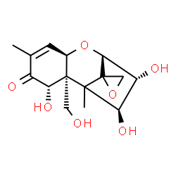 ChemSpider 2D Image | (3alpha,4beta,7alpha)-3,4,7,15-Tetrahydroxy-12,13-epoxytrichothec-9-en-8-one | C15H20O7