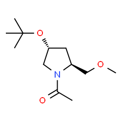ChemSpider 2D Image | 1-[(2S,4R)-4-tert-Butoxy-2-(methoxymethyl)pyrrolidin-1-yl]ethanone | C12H23NO3