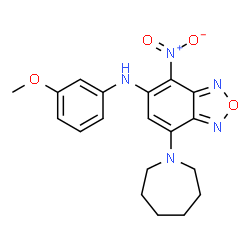 ChemSpider 2D Image | 7-(1-Azepanyl)-N-(3-methoxyphenyl)-4-nitro-2,1,3-benzoxadiazol-5-amine | C19H21N5O4