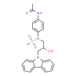 ChemSpider 2D Image | N-(4-{[3-(9H-Carbazol-9-yl)-2-hydroxypropyl](methylsulfonyl)amino}phenyl)acetamide | C24H25N3O4S