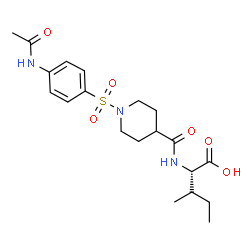 ChemSpider 2D Image | N-({1-[(4-Acetamidophenyl)sulfonyl]-4-piperidinyl}carbonyl)-L-alloisoleucine | C20H29N3O6S