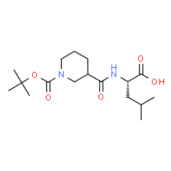 ChemSpider 2D Image | N-[(1-{[(2-Methyl-2-propanyl)oxy]carbonyl}-3-piperidinyl)carbonyl]-L-leucine | C17H30N2O5
