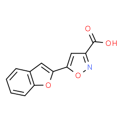 ChemSpider 2D Image | 5-(1-Benzofuran-2-yl)-1,2-oxazole-3-carboxylic acid | C12H7NO4