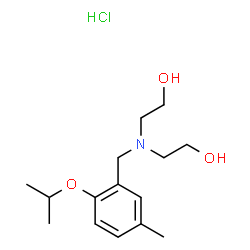 ChemSpider 2D Image | 2,2'-[(2-Isopropoxy-5-methylbenzyl)imino]diethanol hydrochloride (1:1) | C15H26ClNO3