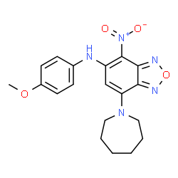 ChemSpider 2D Image | 7-(1-Azepanyl)-N-(4-methoxyphenyl)-4-nitro-2,1,3-benzoxadiazol-5-amine | C19H21N5O4
