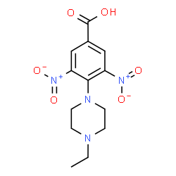 ChemSpider 2D Image | 4-(4-Ethyl-1-piperazinyl)-3,5-dinitrobenzoic acid | C13H16N4O6