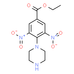 ChemSpider 2D Image | Ethyl 3,5-dinitro-4-(1-piperazinyl)benzoate | C13H16N4O6