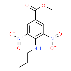 ChemSpider 2D Image | Methyl 3,5-dinitro-4-(propylamino)benzoate | C11H13N3O6