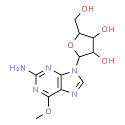 ChemSpider 2D Image | 6-Methoxy-9-pentofuranosyl-9H-purin-2-amine | C11H15N5O5
