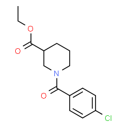 ChemSpider 2D Image | Ethyl 1-(4-chlorobenzoyl)-3-piperidinecarboxylate | C15H18ClNO3