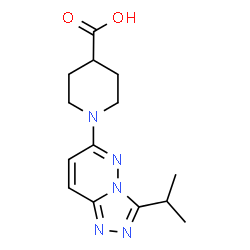 ChemSpider 2D Image | 1-(3-Isopropyl[1,2,4]triazolo[4,3-b]pyridazin-6-yl)-4-piperidinecarboxylic acid | C14H19N5O2