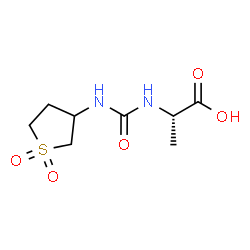 ChemSpider 2D Image | N-[(1,1-Dioxidotetrahydro-3-thiophenyl)carbamoyl]-L-alanine | C8H14N2O5S