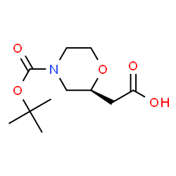 ChemSpider 2D Image | [(2S)-4-(tert-Butoxycarbonyl)morpholin-2-yl]acetic acid | C11H19NO5