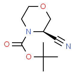 ChemSpider 2D Image | tert-Butyl-(3R)-3-cyanmorpholin-4-carboxylat | C10H16N2O3
