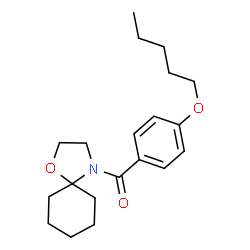 ChemSpider 2D Image | 1-Oxa-4-azaspiro[4.5]dec-4-yl[4-(pentyloxy)phenyl]methanone | C20H29NO3