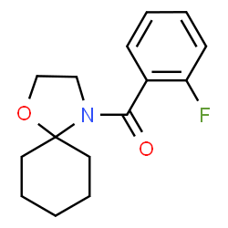 ChemSpider 2D Image | (2-Fluorophenyl)(1-oxa-4-azaspiro[4.5]dec-4-yl)methanone | C15H18FNO2