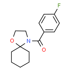 ChemSpider 2D Image | (4-Fluorophenyl)(1-oxa-4-azaspiro[4.5]dec-4-yl)methanone | C15H18FNO2