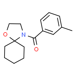 ChemSpider 2D Image | (3-Methylphenyl)(1-oxa-4-azaspiro[4.5]dec-4-yl)methanone | C16H21NO2