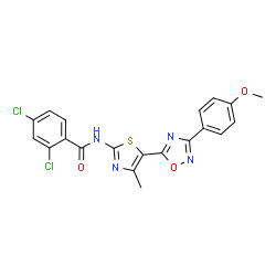 ChemSpider 2D Image | 2,4-Dichloro-N-{5-[3-(4-methoxyphenyl)-1,2,4-oxadiazol-5-yl]-4-methyl-1,3-thiazol-2-yl}benzamide | C20H14Cl2N4O3S