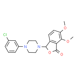 ChemSpider 2D Image | 3-[4-(3-Chlorophenyl)-1-piperazinyl]-6,7-dimethoxy-2-benzofuran-1(3H)-one | C20H21ClN2O4