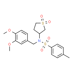 ChemSpider 2D Image | N-(3,4-Dimethoxybenzyl)-N-(1,1-dioxidotetrahydro-3-thiophenyl)-4-methylbenzenesulfonamide | C20H25NO6S2